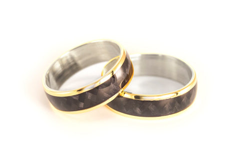Alianzas de Oro amarillo 18k y Fibra de Carbono (44708_6N6N)